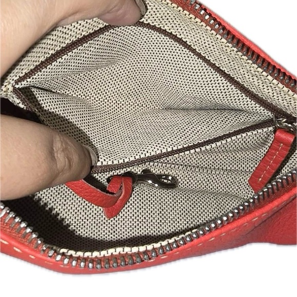 Dooney & Bourke Red Clutch Wristlet Leather - Picture 12 of 15